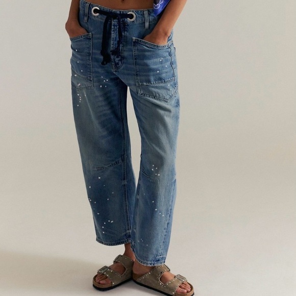 We The Free Denim - WE THE FREE by Free People: “Moxie” Low Slung Pull-On Barrel Jeans NWT